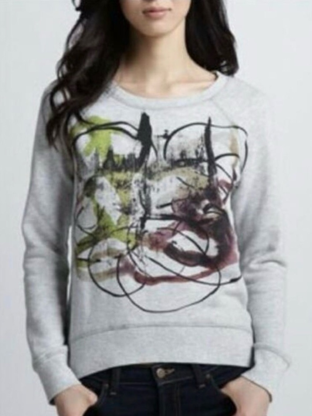 “Proenza Schouler” Heather Gray Crewneck with Black Print